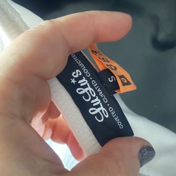 Lulus white halter maxi dress backless gauzy crochet lace cut outs small - Picture 5 of 6